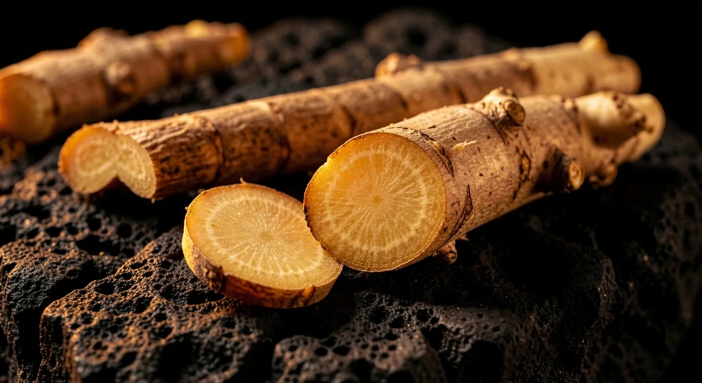 Natural botanical ingredients on dark stone