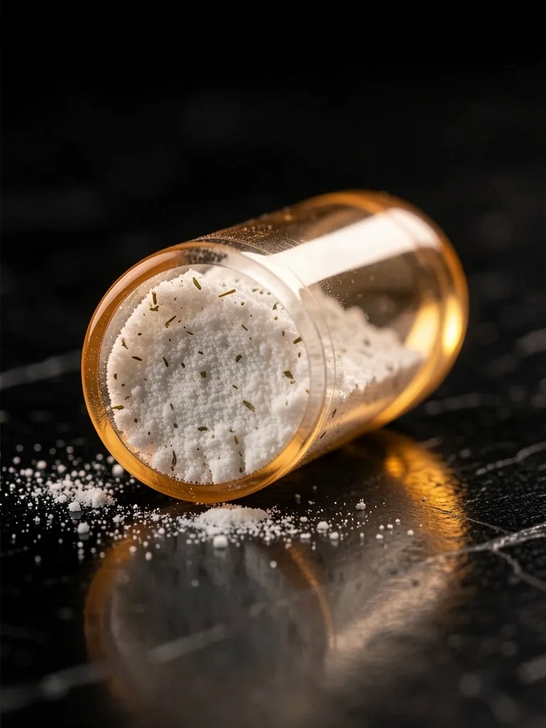 Cross-section of a supplement capsule