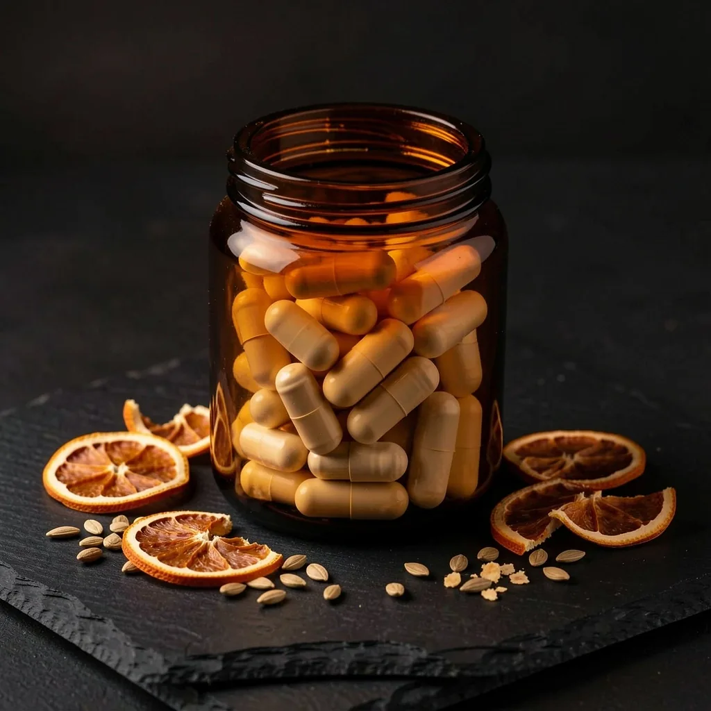 Daily multi-nutrient complex in amber jar