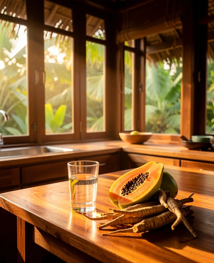 Morning wellness setting with natural light